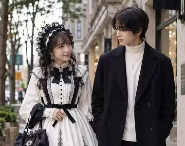 《蘿莉塔服飾的難題》如果女生這樣穿 旁邊的男生要穿什麼比較合適呢？