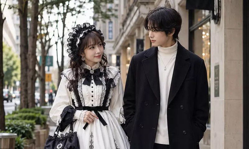 《蘿莉塔服飾的難題》如果女生這樣穿 旁邊的男生要穿什麼比較合適呢？