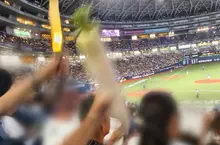 日本棒球場驚見《拿著蘿蔔加油的球迷》一看就知道是哪間學校的校友了？