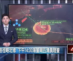 《強烈巴威颱風》逼近 下午2點30分發布海上颱風警報，預計今晚開始到明天清晨發布陸上颱風警報