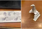 日料店免洗筷套上的《小鳥筷架》摺法說明 網友按照指示做出來結果出現了超乎預期的成品