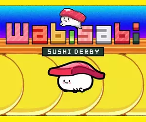 《奔跑吧！握壽司/Wabisabi SushiDerby》一款圍繞著握壽司展開的競速遊戲，想過關就要注意不要被夾走(笑)