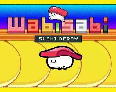 《奔跑吧！握壽司/Wabisabi SushiDerby》一款圍繞著握壽司展開的競速遊戲，想過關就要注意不要被夾走(笑)