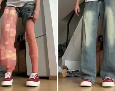 《史上最貼心賣家》顧客擔心腿太粗褲子穿不下，於是賣家還親自下場示範保證