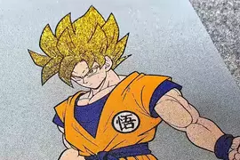 《七龍珠貼紙沙畫藝術》想不到看畫面聽聲音這細沙磨擦聲可以這麼舒服