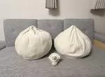 網友分享《宜得利肉包抱枕》持續使用三年之後的模樣，只能說過度使用肉包都憔悴了好多喔(笑)