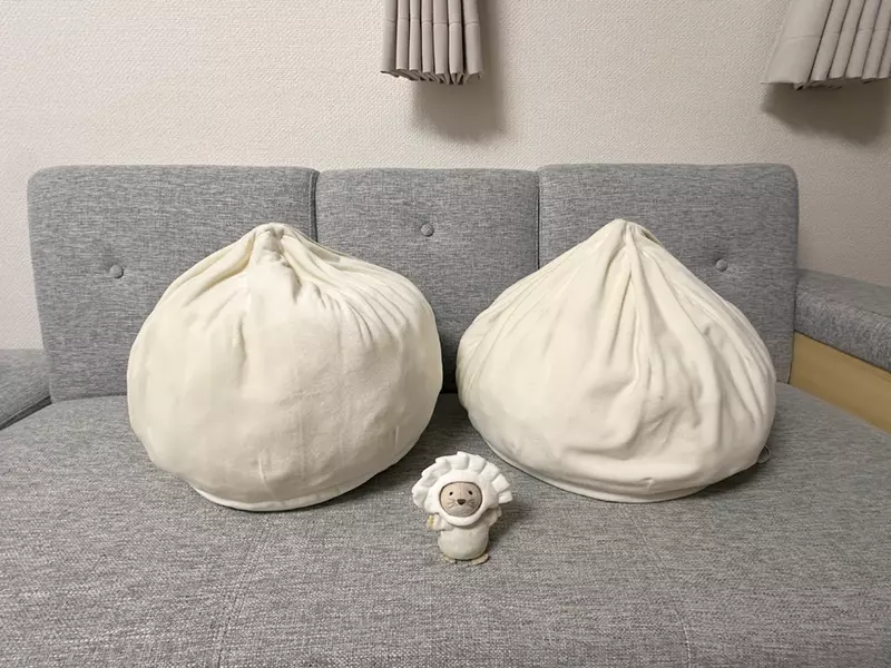網友分享《宜得利肉包抱枕》持續使用三年之後的模樣，只能說過度使用肉包都憔悴了好多喔(笑)