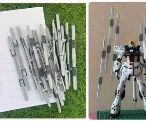 網友意想不到的嘗試《文具書頁夾當成感應砲》想不到用AI生成圖片看一下跟Nu鋼彈還蠻適合的