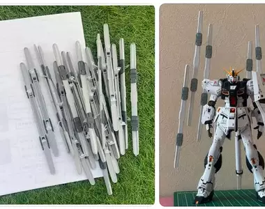 網友意想不到的嘗試《文具書頁夾當成感應砲》想不到用AI生成圖片看一下跟Nu鋼彈還蠻適合的