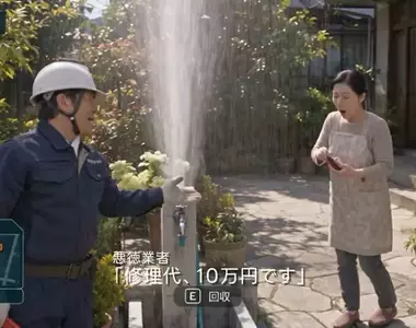 網友AI生成《俠盜獵車手黑心水電工版》故意打壞鄰居的水龍頭還要求高額修理費，太壞了(指)