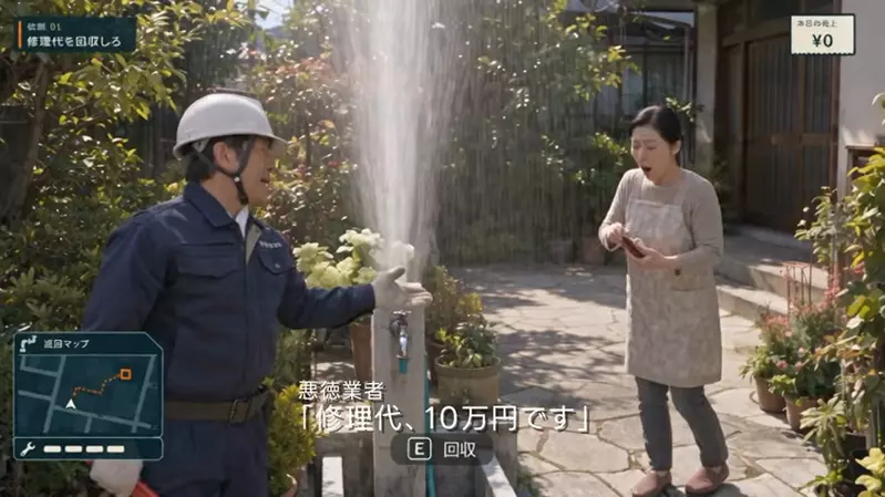 網友AI生成《俠盜獵車手黑心水電工版》故意打壞鄰居的水龍頭還要求高額修理費，太壞了(指)