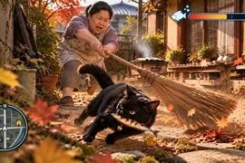 網友AI生成《GTA浪貓》遊戲過關方式就是闖入民宅搶走烤魚超好笑XD