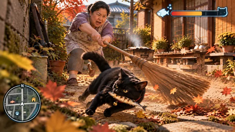 網友AI生成《GTA浪貓》遊戲過關方式就是闖入民宅搶走烤魚超好笑XD