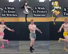 健身大佬還原《魔法少女小圓》人物站姿POSE，連對應顏色小褲褲都準備齊全這過份專業了XD