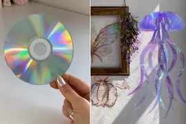 不用的CD做成《水母立體藝術品》完成後被夢幻的氛圍包圍感覺太幸福了