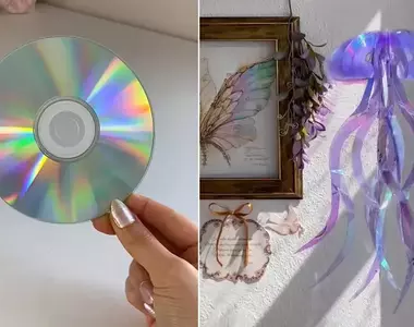 不用的CD做成《水母立體藝術品》完成後被夢幻的氛圍包圍感覺太幸福了
