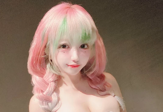 鬼滅之刃神還原《戀柱全裸泡湯cos》超棒身材❤看到精神都來惹