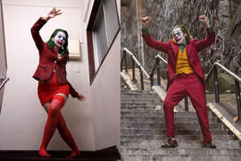 日本翻拍《AV版小丑》再現亞瑟在樓梯跳舞的經典畫面，連蝙蝠俠也不忘登場...ww