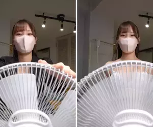 夏季限定實驗《在電風扇前面換衣服會不會走光》年紀大的我感覺看不清楚怎麼辦？