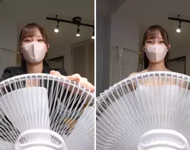 夏季限定實驗《在電風扇前面換衣服會不會走光》年紀大的我感覺看不清楚怎麼辦？