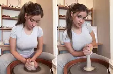 陶藝美女《Maddie Mochi》崇尚自由的她喜愛在創作的時候加入奔放的動作