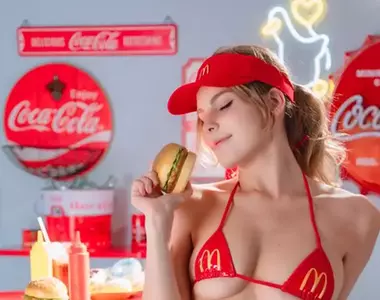 在日本爆紅的烏克蘭麥當勞女孩《Anya》網友表示:我看見了兩個超大的大麥克！？